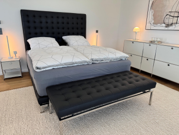 Highback leather bed on stainless steel base pure Quality.